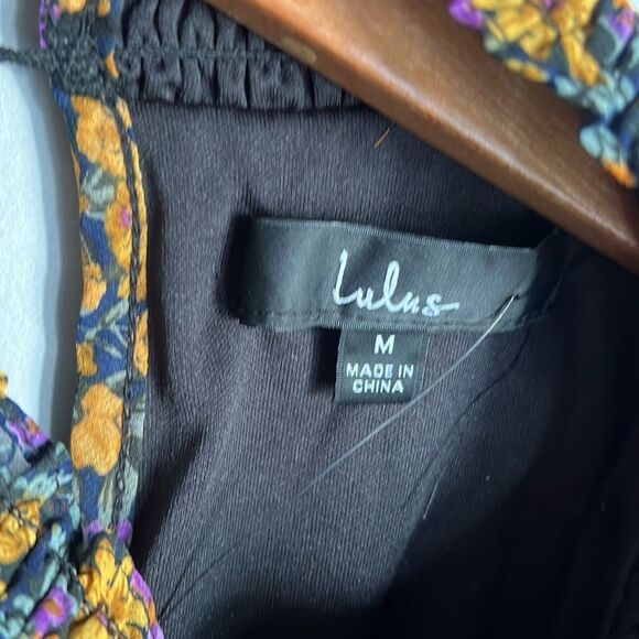 NEW lulus Evalina Mustard Yellow Floral Print Mock Neck Midi Dress - Picture 7 of 12